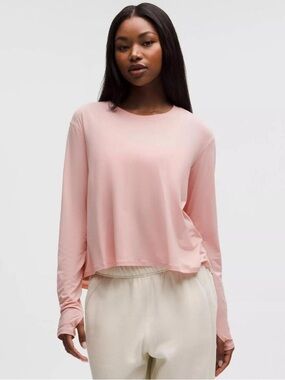 Lululemon Modal Relaxed Fit Lounge Long Sleeve Pink Size 4 NWT